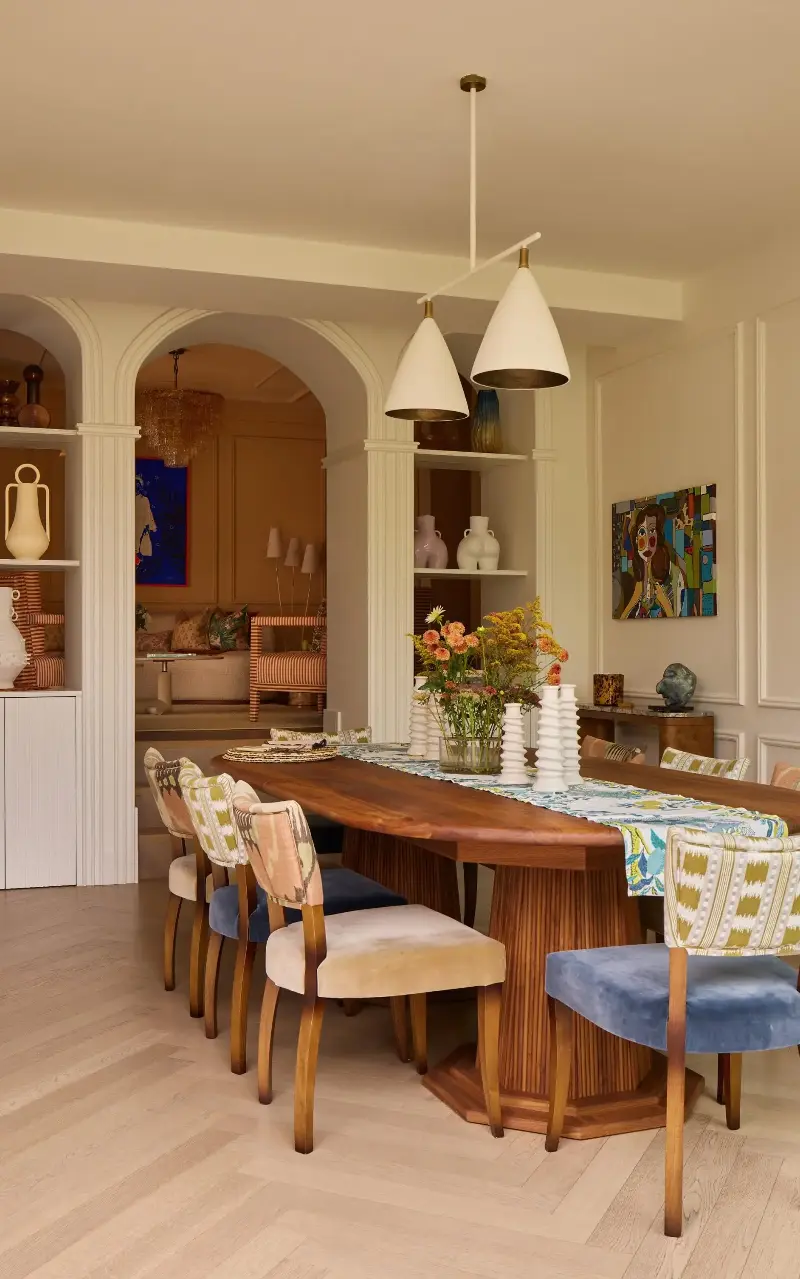 ...the arched partition wall was added with the original steps now leading up from the new dining room to a formal reception room - Boz Gagovski