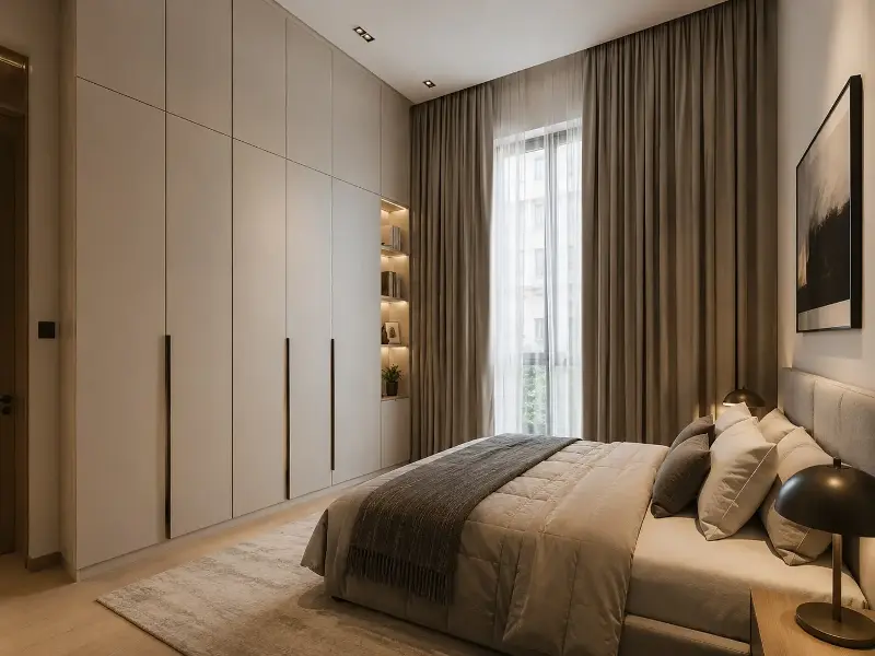 When you install curtains from the ceiling level, the room looks bigger and more premium. 