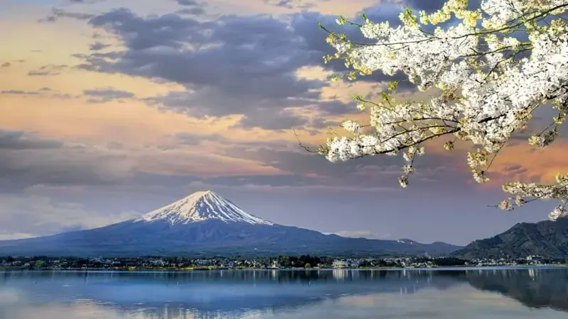 Mount Fuji above Lake Kawaguchiko, Japan