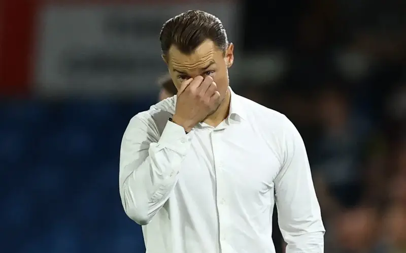 Jaissle appeared frustrated on the touchline as his side shipped four goals at Elland Road - Reuters/Lee Smith