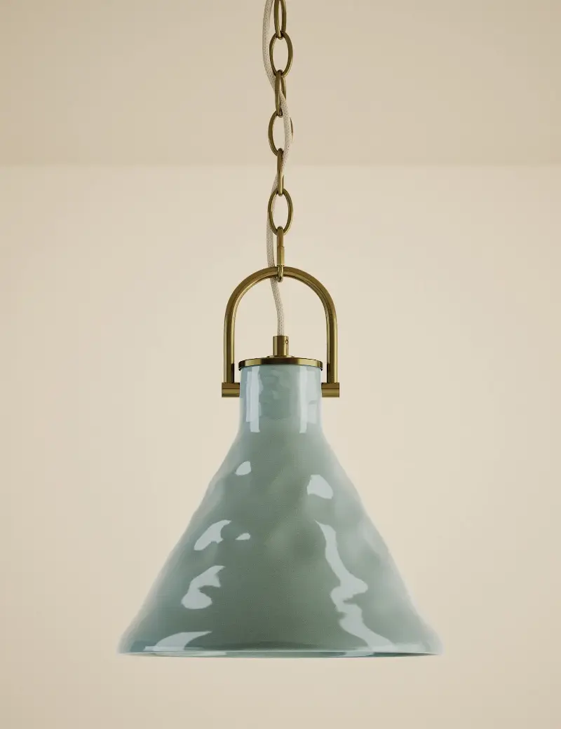 Ceramic Mottled Cone Pendant Light
