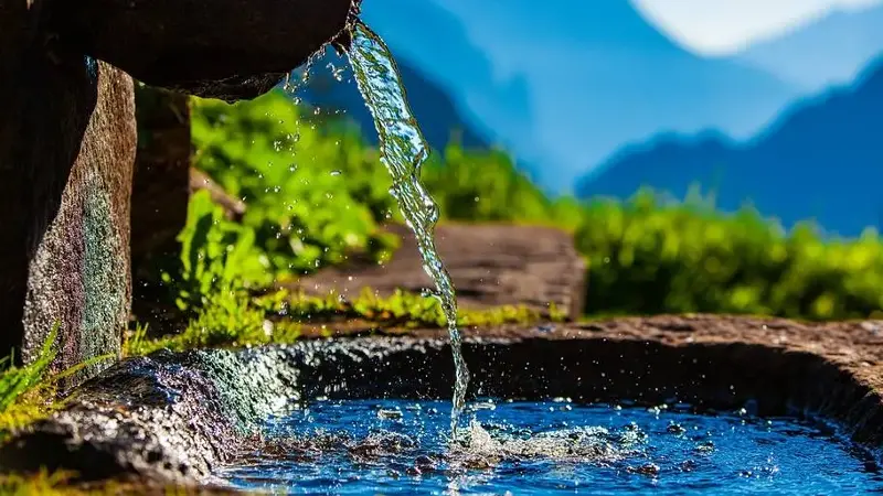 Spring water in the Alps