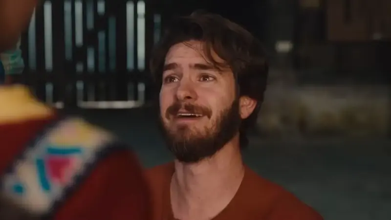 Andrew Garfield welling up in The Magic Faraway Tree trailer.