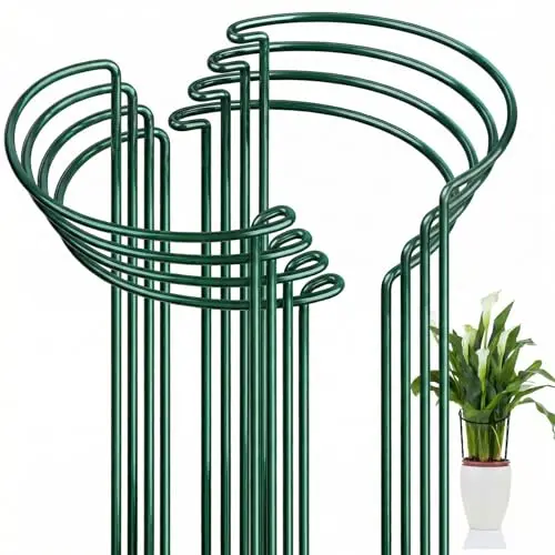 Feed Garden 8 Pack Peony Cages and Supports, Plant Support Stakes for Outdoor & Indoor Plants, 10