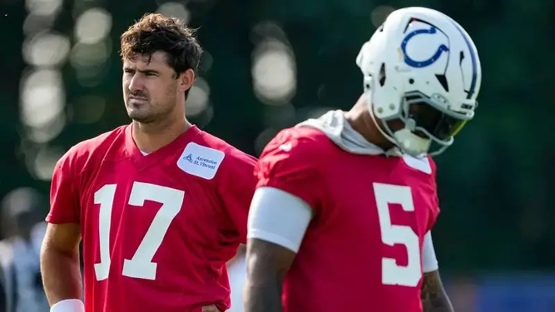 Indianapolis Colts quarterback Daniel Jones, Anthony Richardson